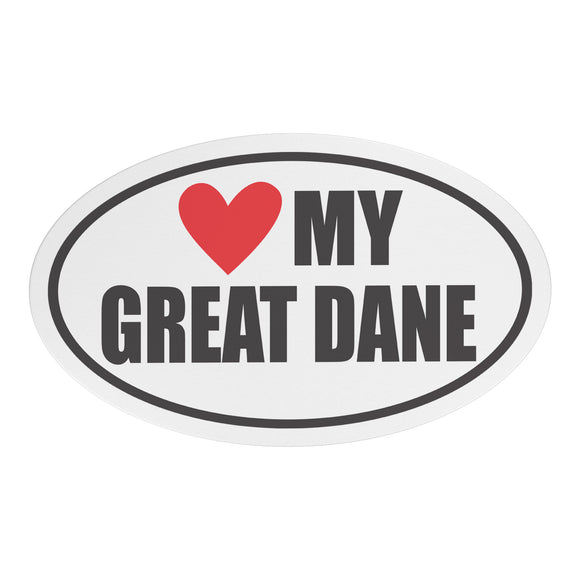 I Heart My GREAT DANE Euro CAR MAGNET, Love My GREAT DANE