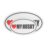 I Heart My HUSKY Euro CAR MAGNET, Love My Husky