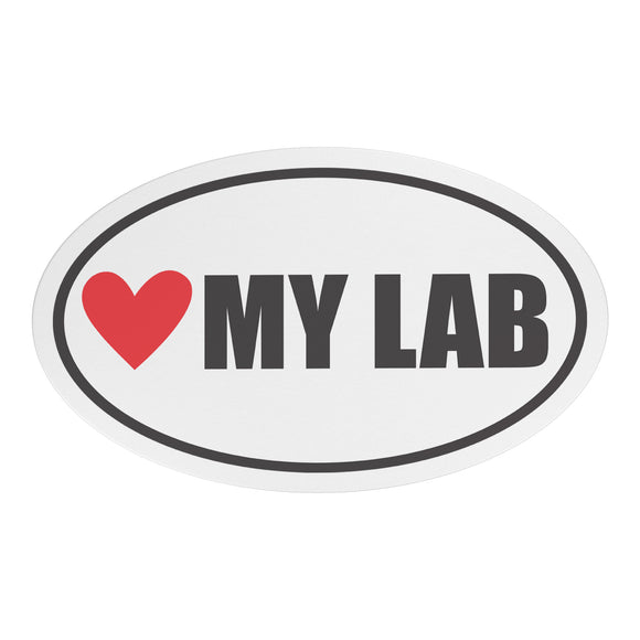 I Heart My LAB Euro CAR MAGNET, Love My LAB