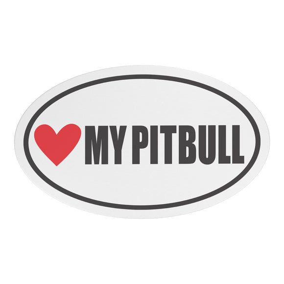 I Heart My PITBULL Euro CAR MAGNET, Love My PITBULL