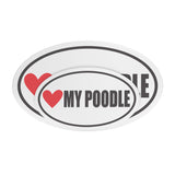 I Heart My POODLE Euro CAR MAGNET, Love My POODLE