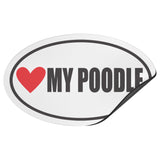 I Heart My POODLE Euro CAR MAGNET, Love My POODLE