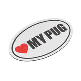 I Heart My PUG Euro CAR MAGNET, Love My Pug