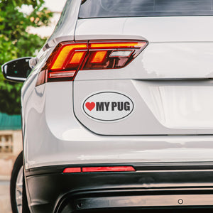 I Heart My PUG Euro CAR MAGNET, Love My Pug