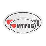 I Heart My PUG Euro CAR MAGNET, Love My Pug