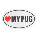 I Heart My PUG Euro CAR MAGNET, Love My Pug