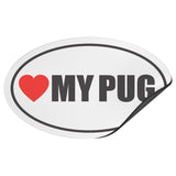 I Heart My PUG Euro CAR MAGNET, Love My Pug