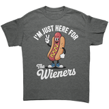 Im_Just_Here_for_the_Wieners_Unisex_T-S_Graphite_Heather_Front_Mockup.png