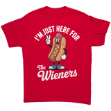 Im_Just_Here_for_the_Wieners_Unisex_T-S_Red_Front_Mockup.png