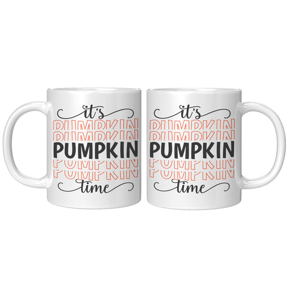 It's Pumpkin Time 11oz White Ceramic COFFEE MUG