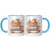 JUST A GIRL WHO LOVES FALL 11oz COFFEE MUG, Plain White or Color Accent