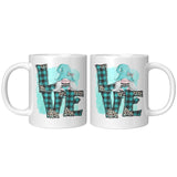 Love Gnome Plaid Love 11oz Coffee Mug, Plain White or Color Accent