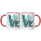 Love Gnome Plaid Love 11oz Coffee Mug, Plain White or Color Accent