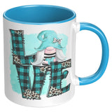 Love Gnome Plaid Love 11oz Coffee Mug, Plain White or Color Accent