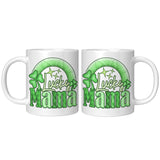 Lucky Mama 11oz Coffee Mug, Plain White or Black Color Accent