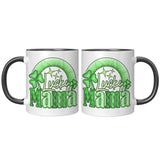 Lucky Mama 11oz Coffee Mug, Plain White or Black Color Accent