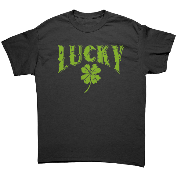 Lucky_with_a_4_Leaf_Clover_Unisex_T-Shir_Black_Front_Mockup.png