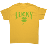 Lucky_with_a_4_Leaf_Clover_Unisex_T-Shir_Daisy_Front_Mockup.png