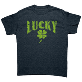 Lucky_with_a_4_Leaf_Clover_Unisex_T-Shir_Heather_Navy_Front_Mockup.png