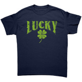 Lucky_with_a_4_Leaf_Clover_Unisex_T-Shir_Navy_Front_Mockup.png