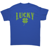Lucky_with_a_4_Leaf_Clover_Unisex_T-Shir_Royal_Front_Mockup.png