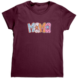 Mama_Colorful_Mom_Design_Womens_T-Shirt_Maroon_Mockup.png