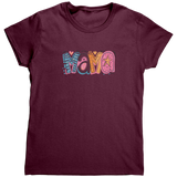 Mama_Colorful_Mom_Design_Womens_T-Shirt_Maroon_Mockup.png