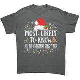 Most likely to Know all the Christmas Song Lyrics Unisex T-Shirt Family T-Shirt