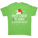 Most likely to Know all the Christmas Song Lyrics Unisex T-Shirt Family T-Shirt