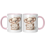 Mother's Day Best Mom Koala 11oz Color Accent Coffee Mug