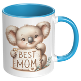 Mother's Day Best Mom Koala 11oz Color Accent Coffee Mug