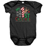 My First Christmas Short Sleeve Baby Snap Bodysuit Onesie