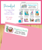 Cute Snail Mail Personalized Return Address Labels, 30 per sheet