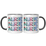 Nurse Doodle 11oz Coffee Mug, Plain White or Color Accent
