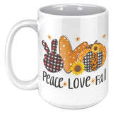 PEACE LOVE FALL 15 oz COFFEE MUG