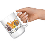 PEACE LOVE FALL 15 oz COFFEE MUG