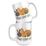 PEACE LOVE FALL 15 oz COFFEE MUG