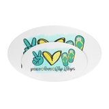 PEACE LOVE FLIP FLOPS Oval Car Magnet, 2 Sizes