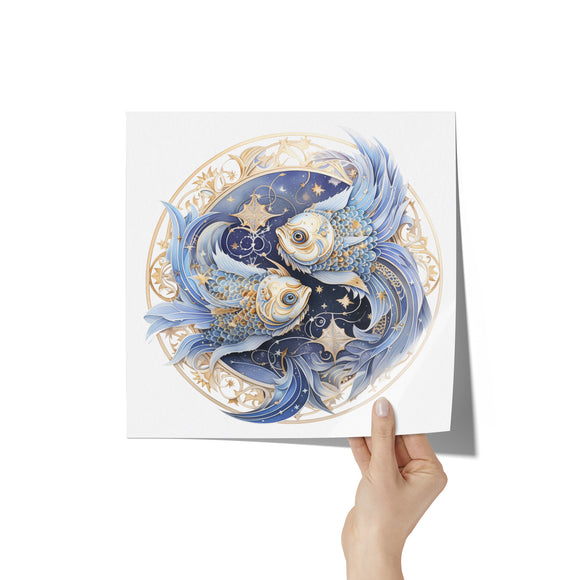 PISCES Astrological Zodiac Sign 12x12 Poster