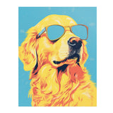 POP ART Look GOLDEN Retriever Wearing Sunglasses 11x14 PRINT POSTER