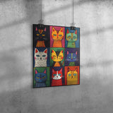 POP ART Look Multiple CATS 11x14 PRINT POSTER