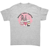 Peace_Love_Coffee_Garden_Gnomes_Unisex_T_Ash_Grey_Front_Mockup.png_15786511