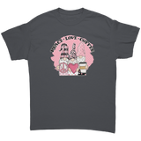 Peace_Love_Coffee_Garden_Gnomes_Unisex_T_Charcoal_Front_Mockup.png_15786519