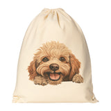 Peeking TOY POODLE Drawstring Canvas Backpack