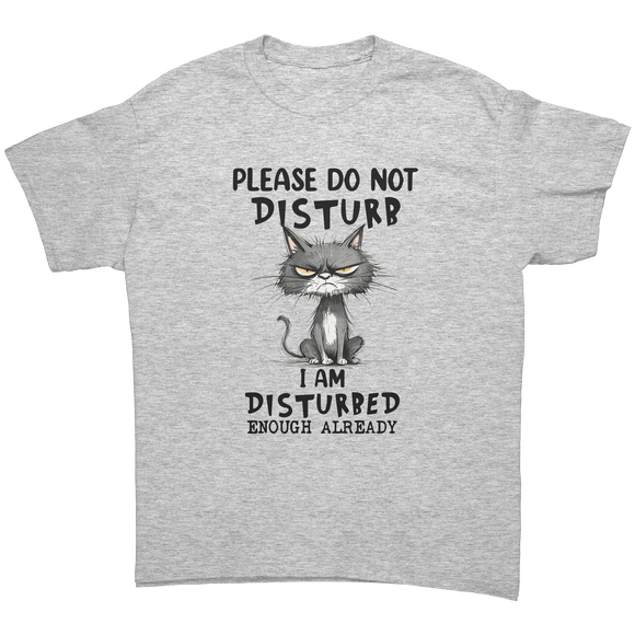 Please_Do_Not_Disturb_Funny_Cat_T-Shirt_Ash_Grey_Front_Mockup.png
