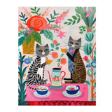 Pop Art Design CATS DRINKING TEA 11 x 14 Poster PRINT, Glossy or Matte