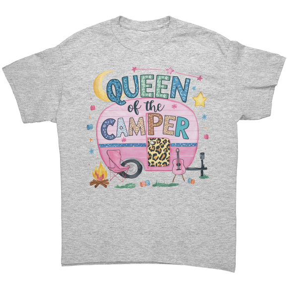Queen_of_the_Camper_Unisex_T-Shirt_Camp_Ash_Grey_Front_Mockup.png