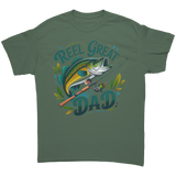 Reel_Great_Dad_Fishing_Design_Unisex_T-S_Military_Green_Front_Mockup.png