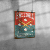 Vintage Retro Look 11x14 BASEBALL Poster, Bar Decor, Man Cave Decor