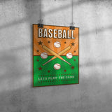 Vintage Retro Look 11x14 BASEBALL Poster, Bar Decor, Man Cave Decor